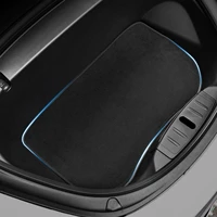 for tesla model 3 y front trunk mat flannel storage cushion fluff black brown car pad for 21 model the front trunk mat 68x38cm