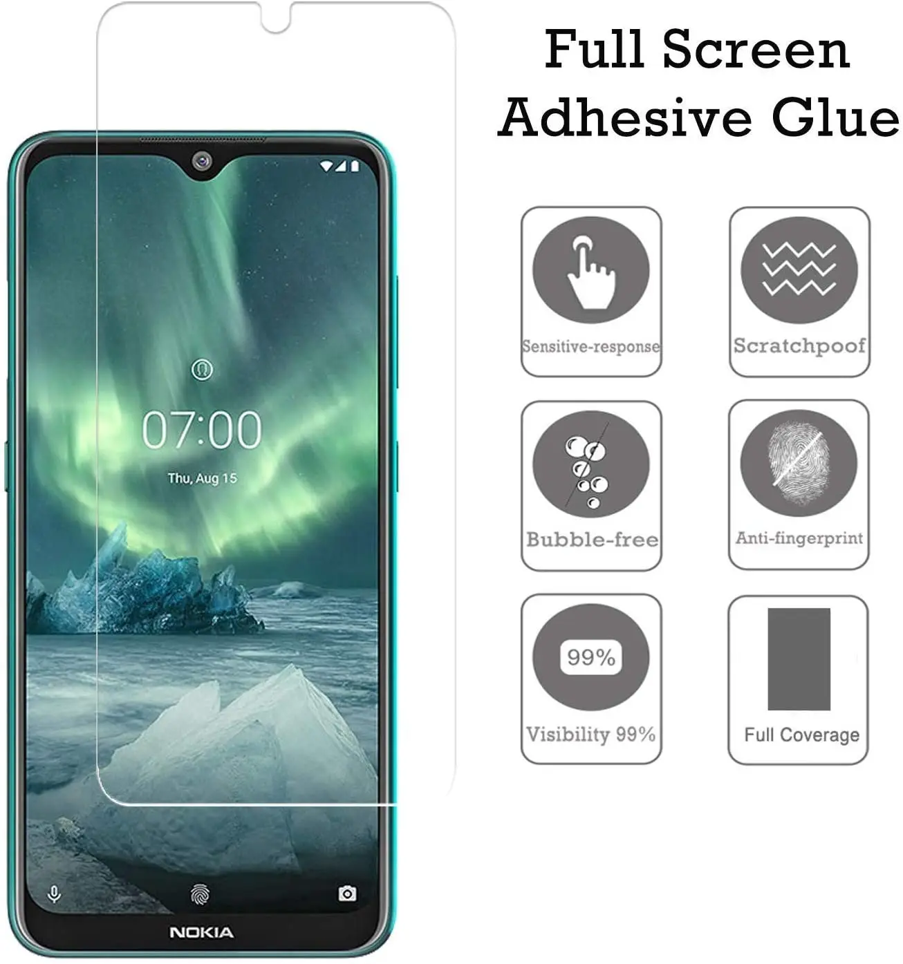 Высококачественная Защитная пленка для экрана Nokia 7 2 из закаленного стекла 9 H 2.5D