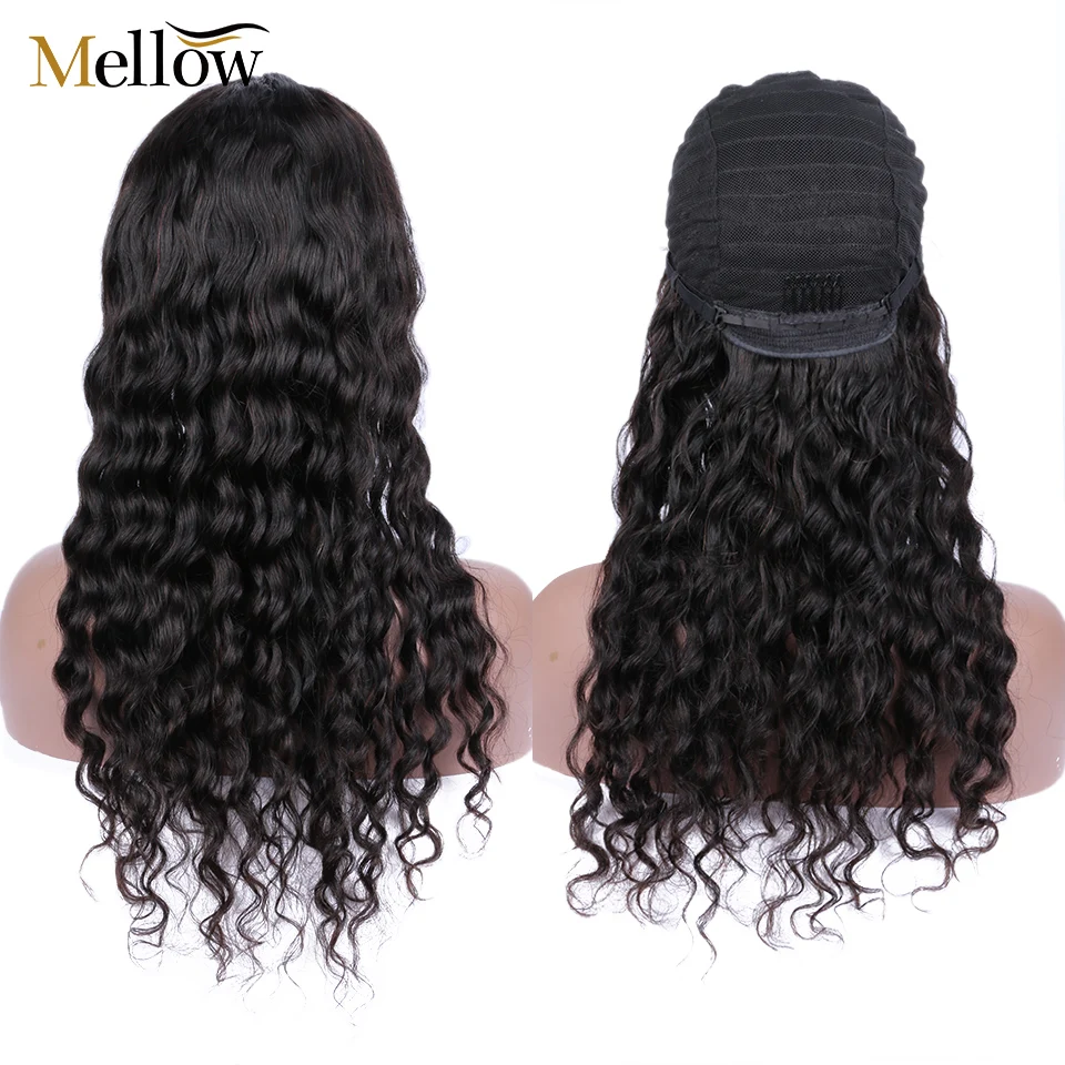 Бразильский 4X4 кружевной парик их натуральных волос волна воды кружева спереди