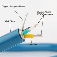 high quality preffair d515 pure silver plated ac power cable per meter emc shielded ofc hifi diy power cord wire for eu us au