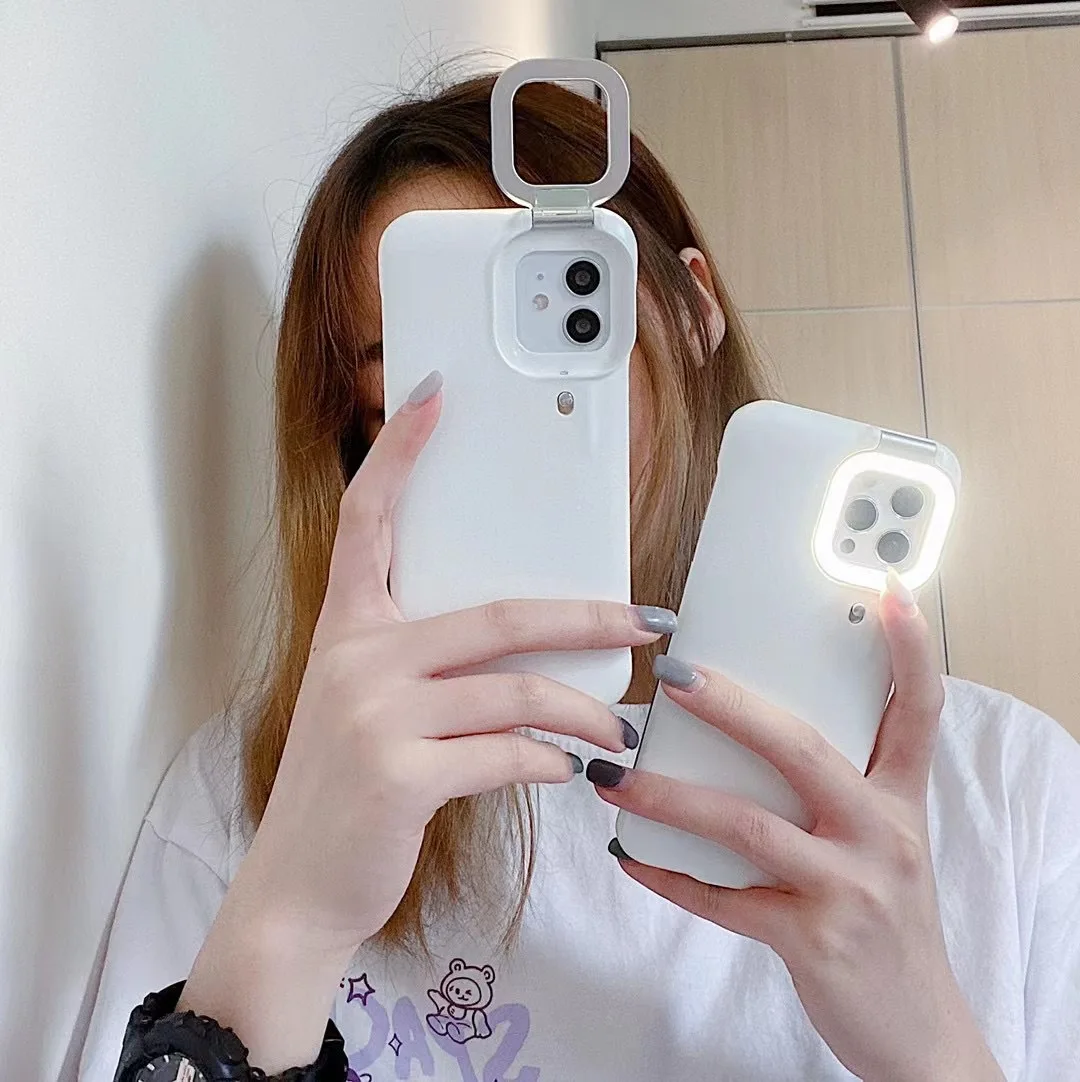 

Для iPhone 12 Pro max Кольцевая вспышка чехол для селфи фонарик чехол для мобильного телефона