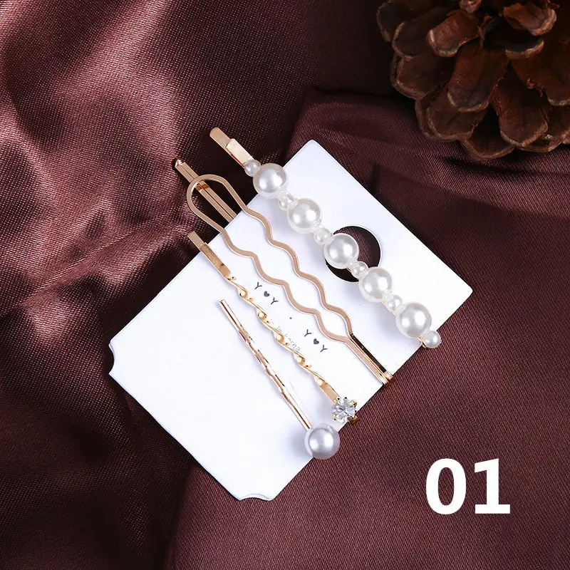 Металлическая заколка для волос с искусственным жемчугом 4 шт./компл. аксессуары