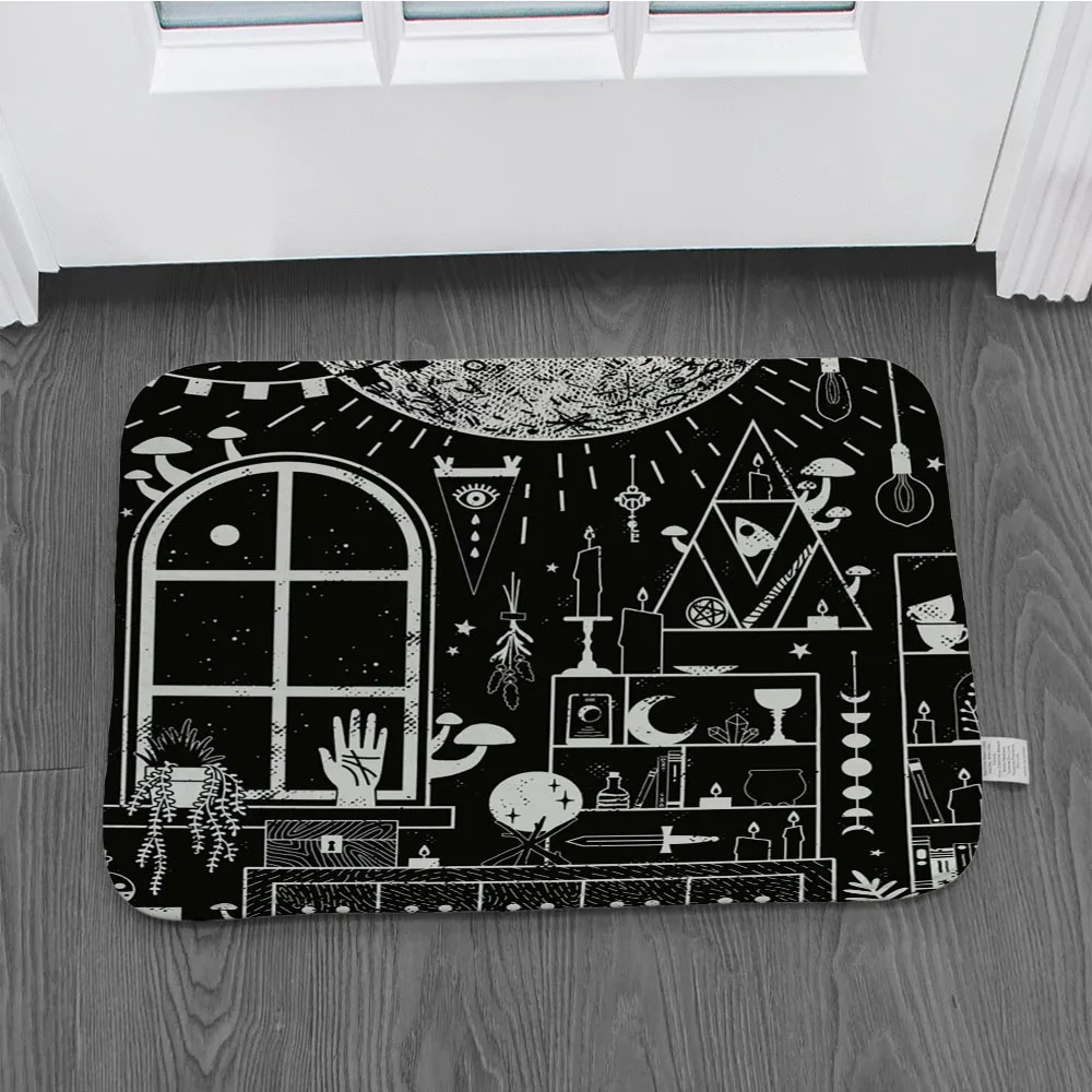 

Dark skull printing interior door mats non-slip door mats carpet carpet decoration flannel plush door mats porch door matsLZE23