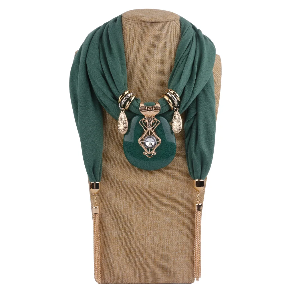 

[RUNMEIFA] New Design Women Pendant Scarf Lady Necklace Scarves Wraps Retro nighthawk Tassels hip hop street scarf