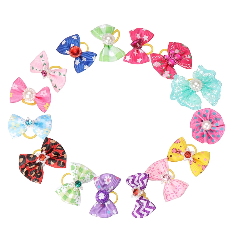30 шт 3-4 см маленькие банты для собак аксессуары ухода за волосами заколки волос