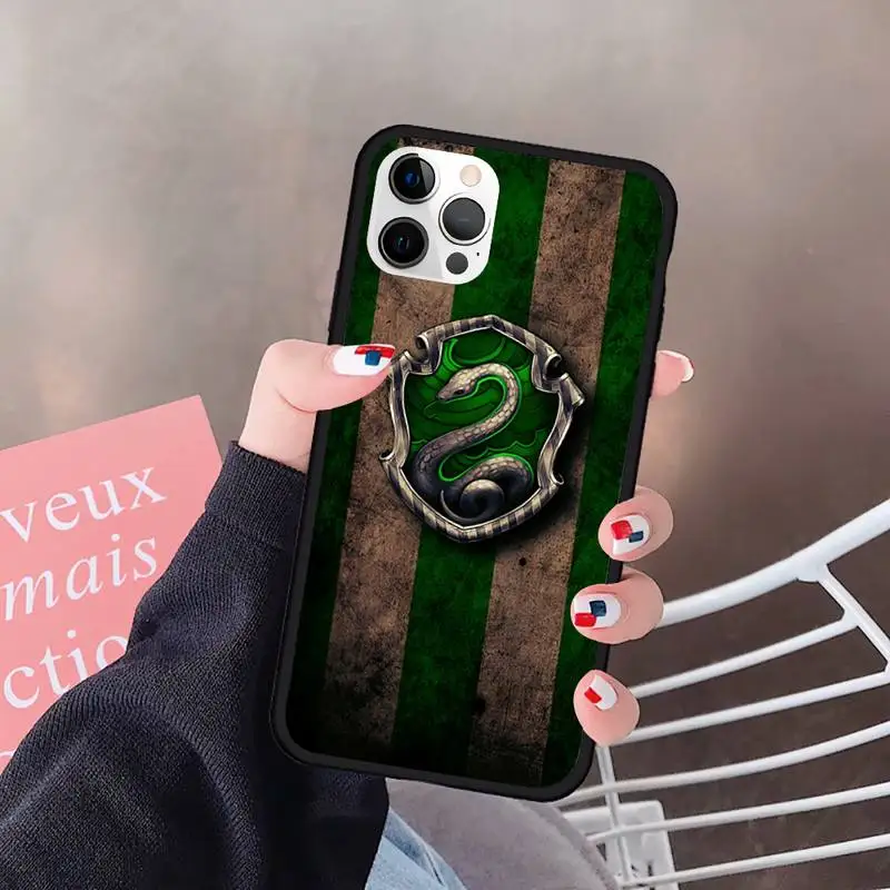 

Slytherin School Phone Case For Iphone 5 5S SE 6 6s 7 8 plus X Xr XS 11 12 Mini Pro Max Cover Fundas Coque