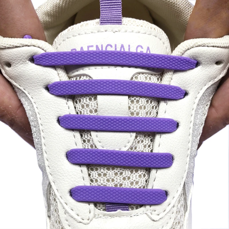 

12pcs/set Elastic Silicone Shoelace Practical Fashionable Men Women Lazy Hammer Type Shoe laces Sneakers No Tie Shoelaces