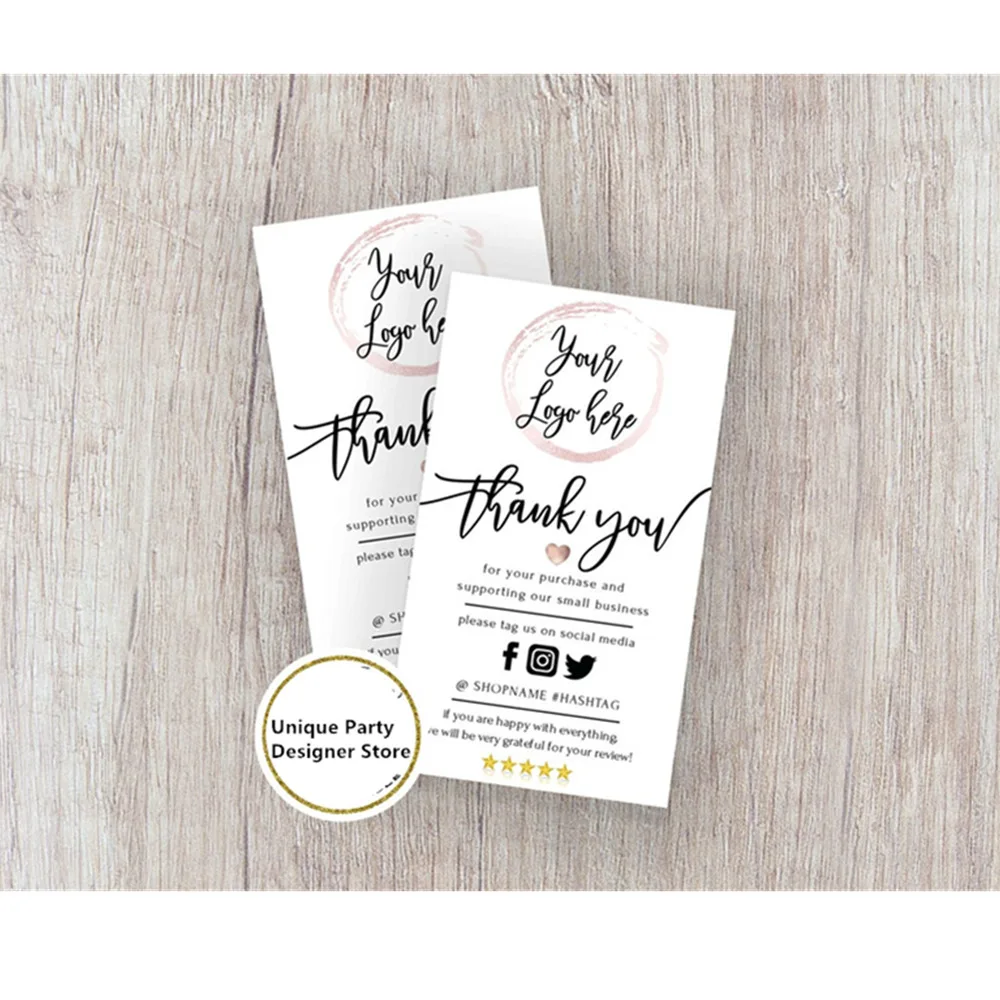 Маленькая визитная карточка простая для упаковки в магазин мини карта Спасибо за