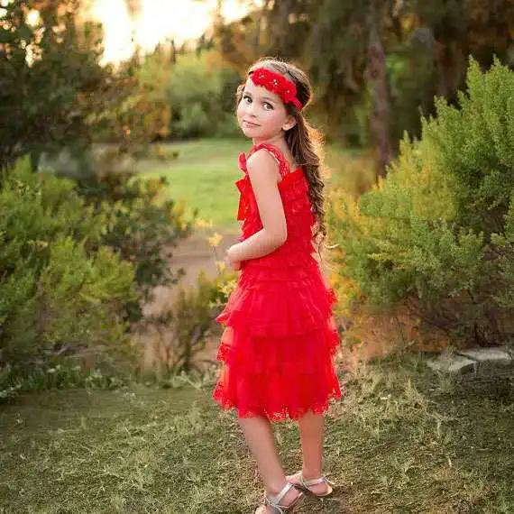 Карамельный цвет платье для девочек Одежда малышей с кружевными оборками