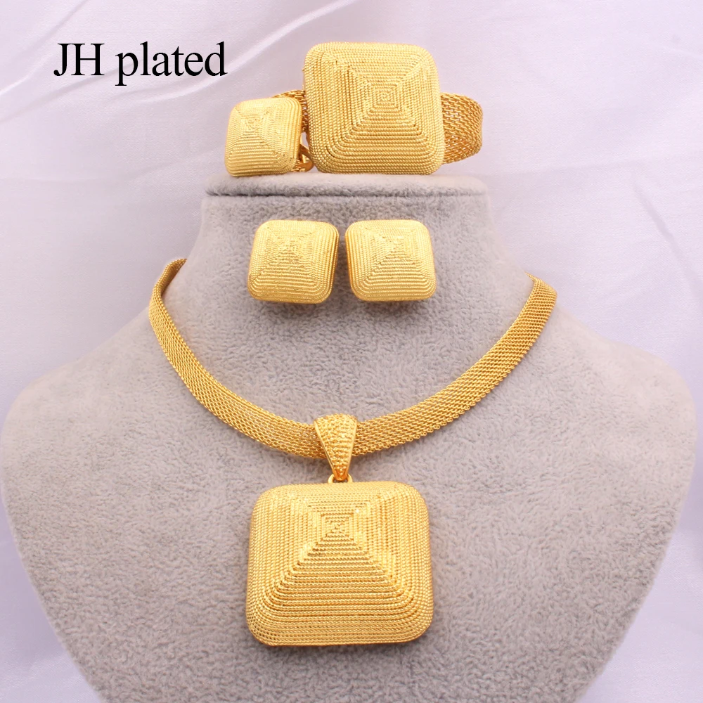 Дубай 24 к позолоченные Ювелирные наборы для женщин Африканские свадебные
