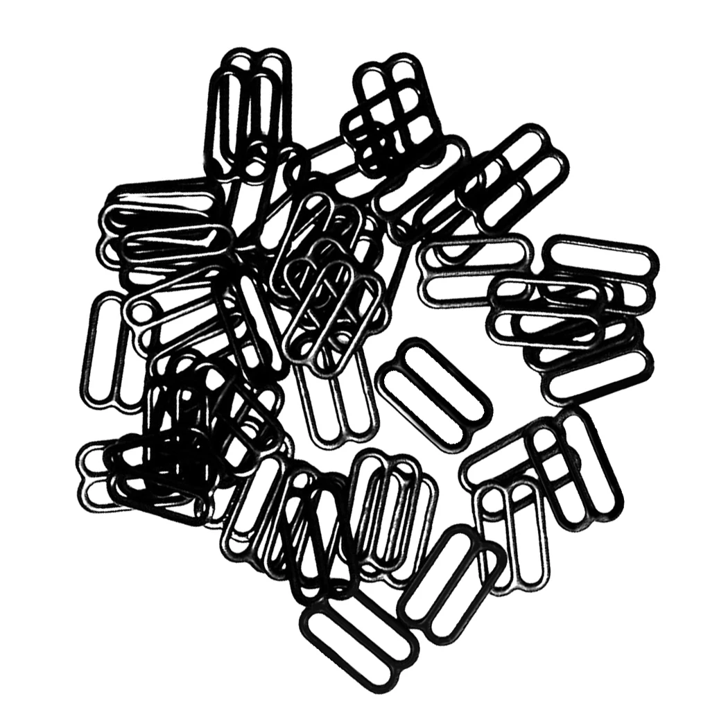 200 шт. черный металлический регулирующий ползунок для бюстгальтера/крючки