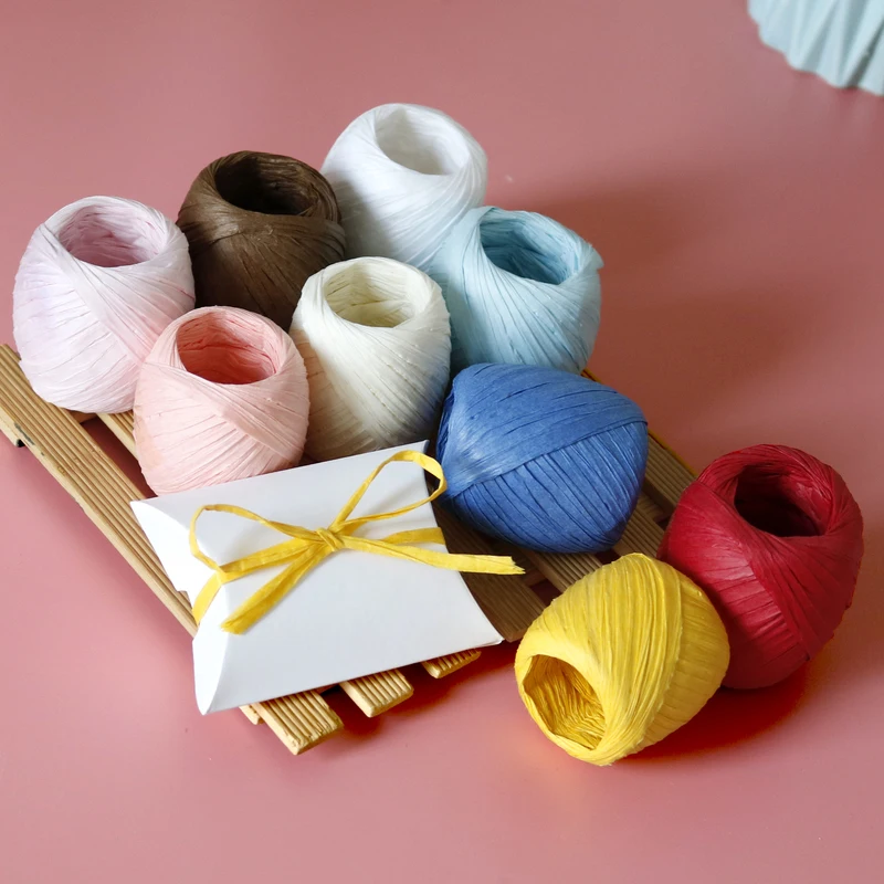 Многоцветная пряжа рафии Радужный цвет бумажный шнур веревка для упаковки