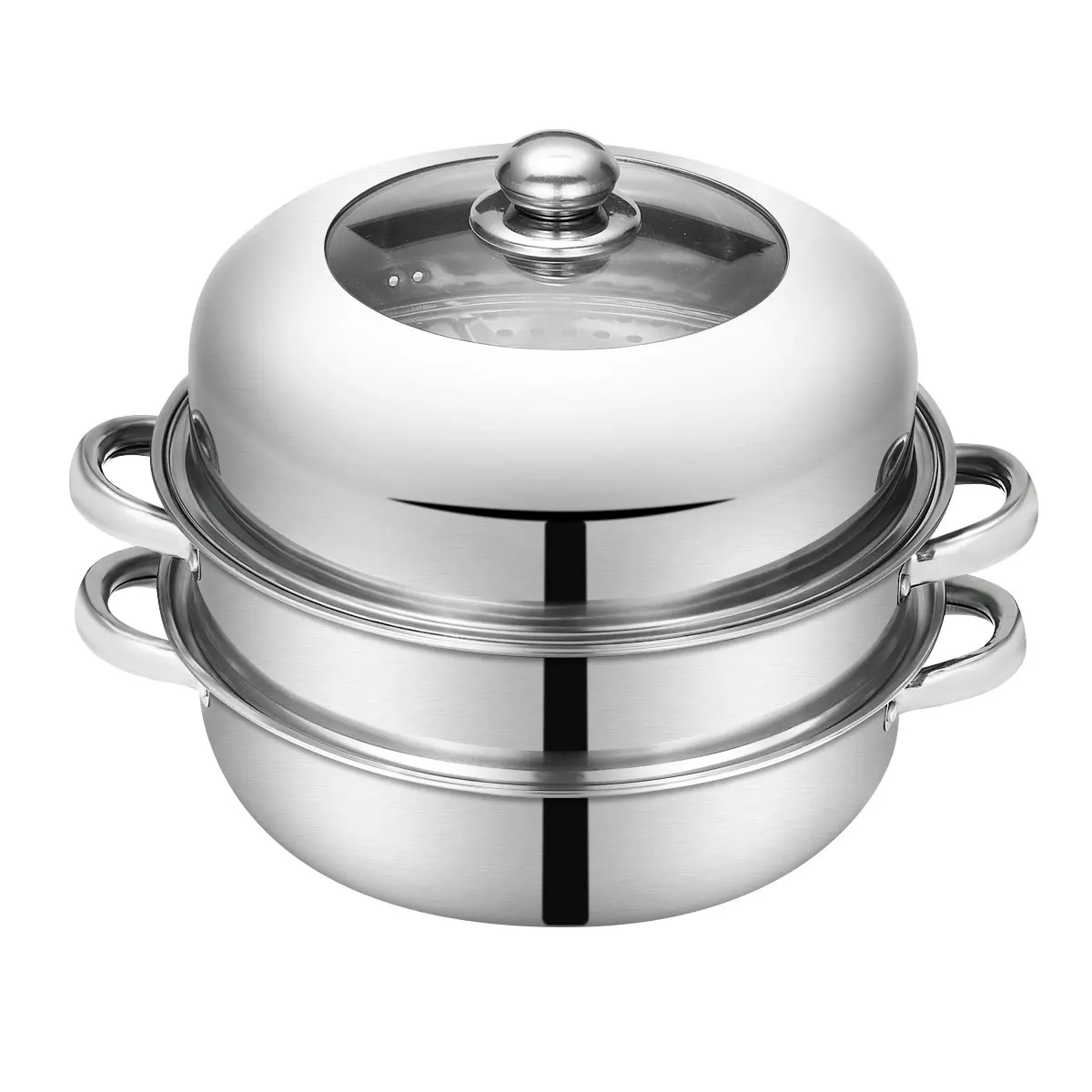 

2/3 Tier Steam Pot Boiler Stainless Steel Thick Steamer Multipurpose Cookware Cooker Pots for Induction