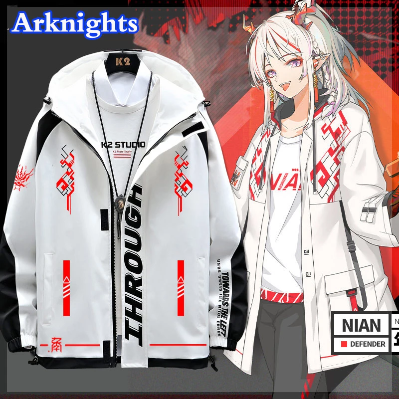 

Game Arknights coat Nian cosplay Sweatshirt Outerwear Anime Cosplay Costumes Jackets and Coats Zipper Hoodies Casual Tops Suits
