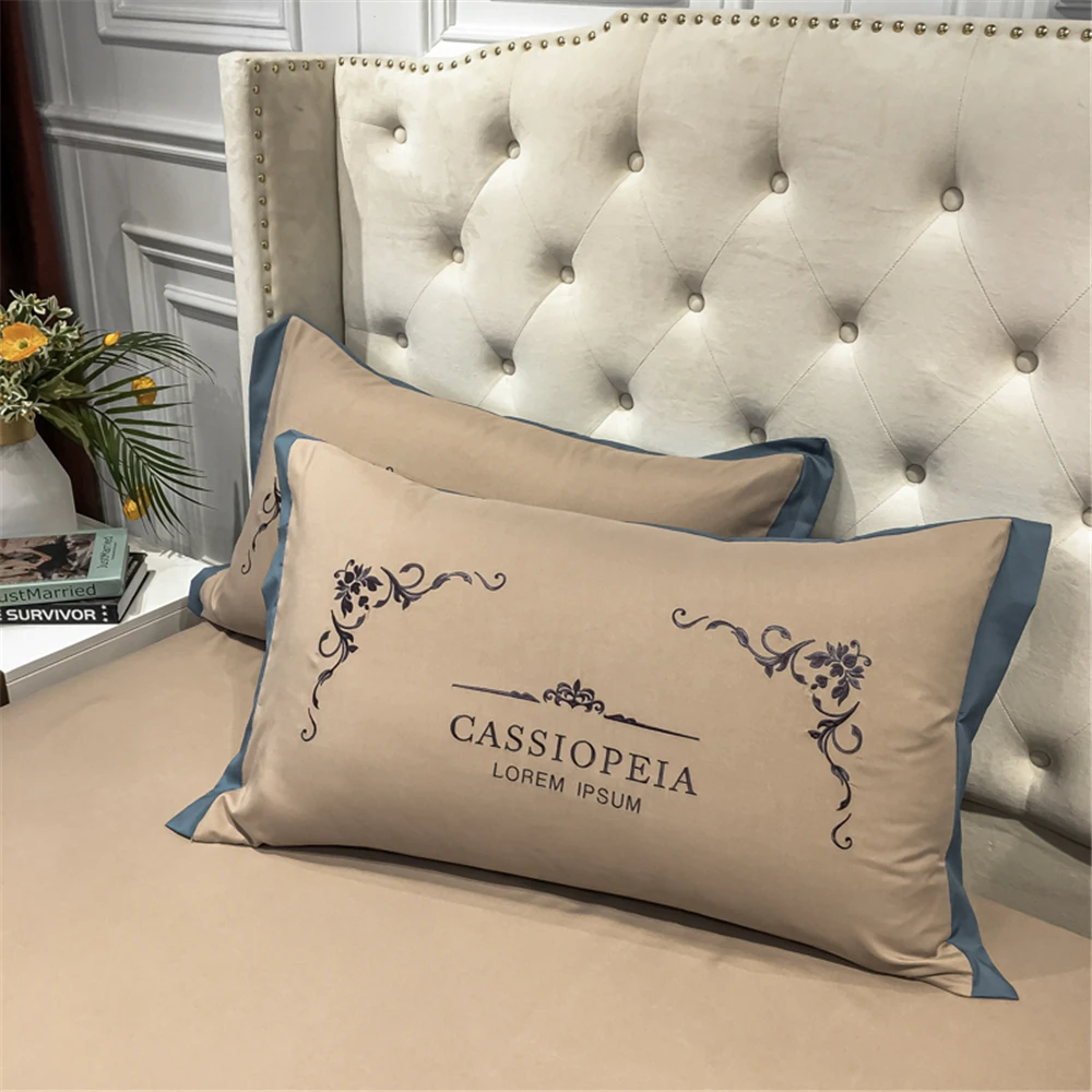 Роскошный классический светло коричневый комплект постельного белья Suaker супер