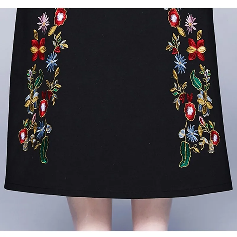 Женское винтажное коктейльное платье элегантное с цветочной вышивкой и