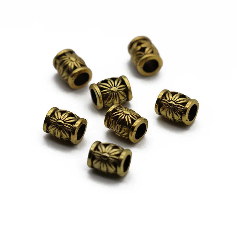 

Mibrow 50pcs/lot 4mm Hole Size Gold Color Spacer Loose Charm Beads for DIY Bracelet Necklace Jewelry Making Fingdings