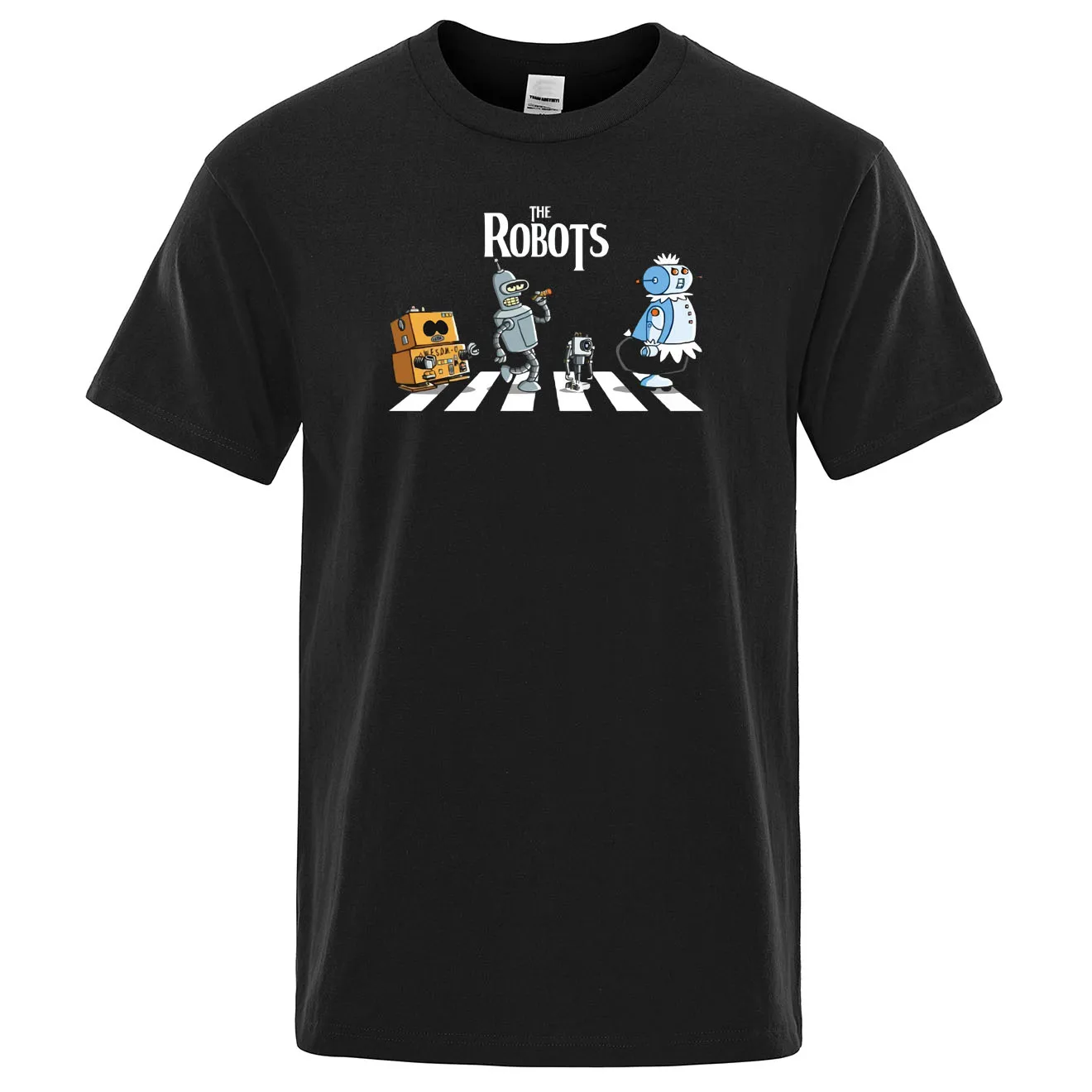 

2021 Men's Short Sleeve Summer Cotton Men T Shirt Creative Droids Printed T-Shirt Robot Shirt Boy Novelty Tshirt Fashion Tops