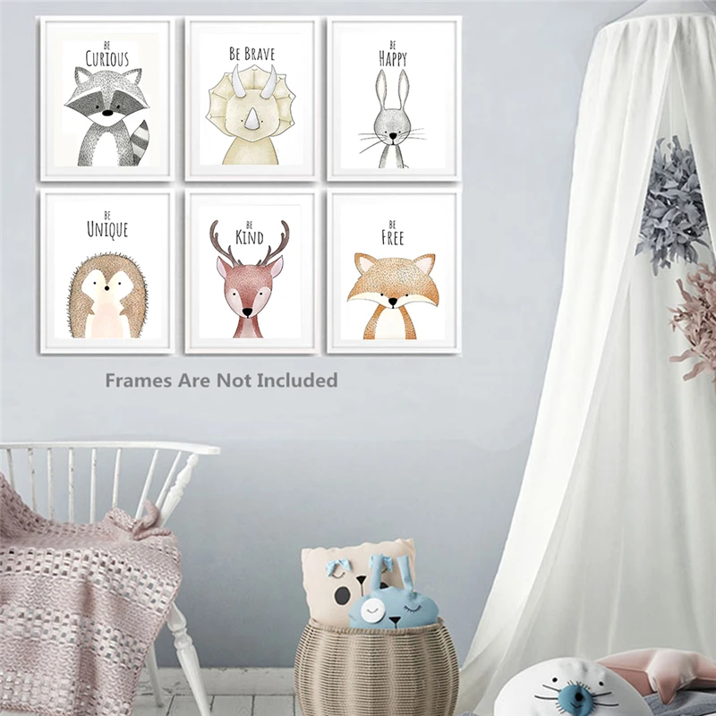 Декор настенный для детской комнаты с изображением лисы оленя Ежика | Дом и сад