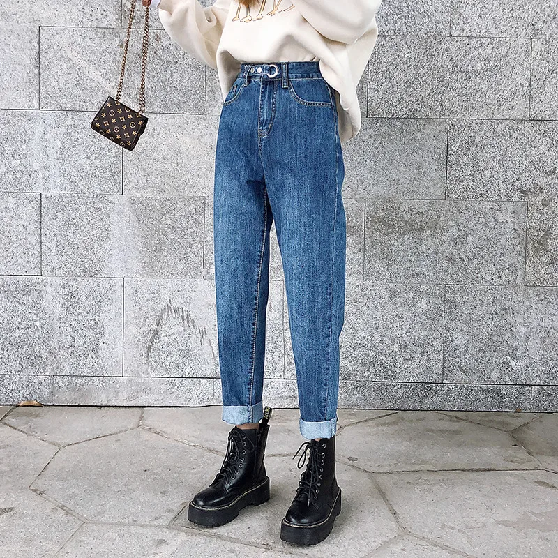 Новые винтажные женские джинсы для женщин в стиле бойфренд мамы с высокой талией