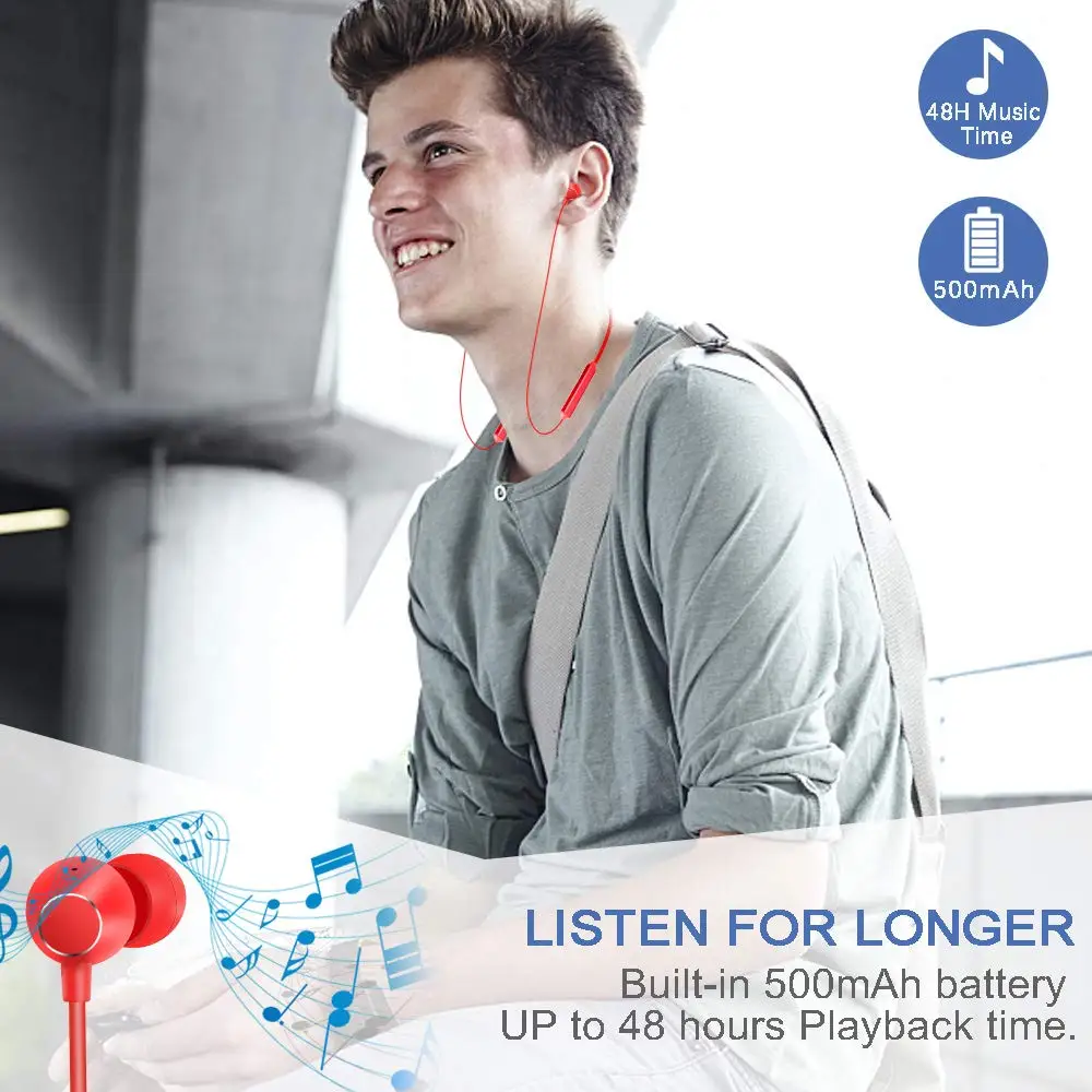 Спортивные Беспроводные наушники, Bluetooth наушники, гарнитура, наушники с микрофоном, громкая связь, наушники с тяжелыми басами
