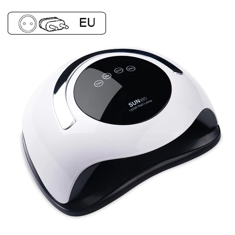 EU Plug SUN BQ5T 72 Вт Светодиодная УФ-лампа для ногтей для сушки гель-лака Сушилка для ногтей ЖК-дисплей высокая пудра Авто зондирующая лампа для всех гелей - Цвет: EU Plug