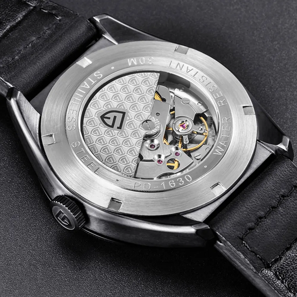 43 мм Pagani Дизайн Классический 3D череп панк стиль черный циферблат кожа мужские