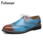 Туфли мужские классические, броги, заостренный носок, на шнуровке, для свадьбыВечеринки, офисные деловые туфли, небесно-голубые, большие размеры 48
