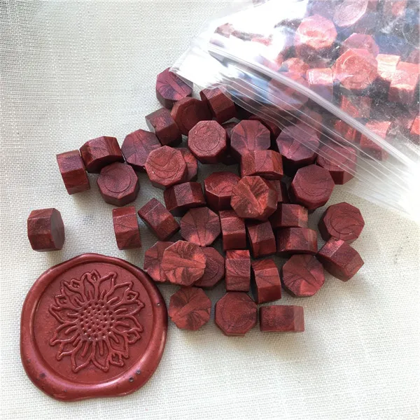 shiningwinered Один пакет, уплотнительные восковые бусины, зернистый воск, 32-34 г, около 100 шт, уплотнительный воск, многоцветная печать, воск, таблетки, сургуч - Цвет: shiningwinered