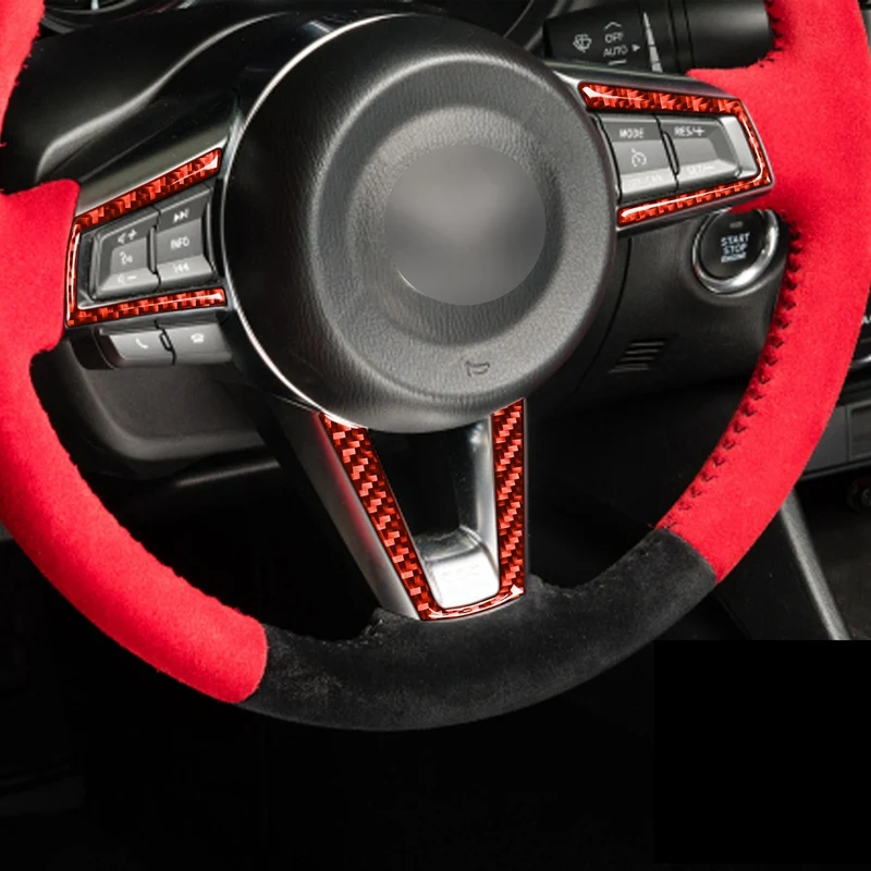 Для Mazda MX-5 родстер Miata 2016 + MX5 ND чехол для кнопки рулевого колеса отделка красные