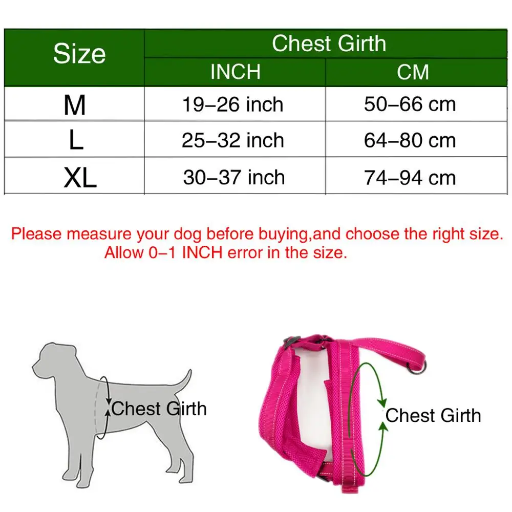 

New Dog Harness No pull Pet Adjustable Reflective Vest harness Walking Safety Comfortable Mesh Harness for Medium large dogs