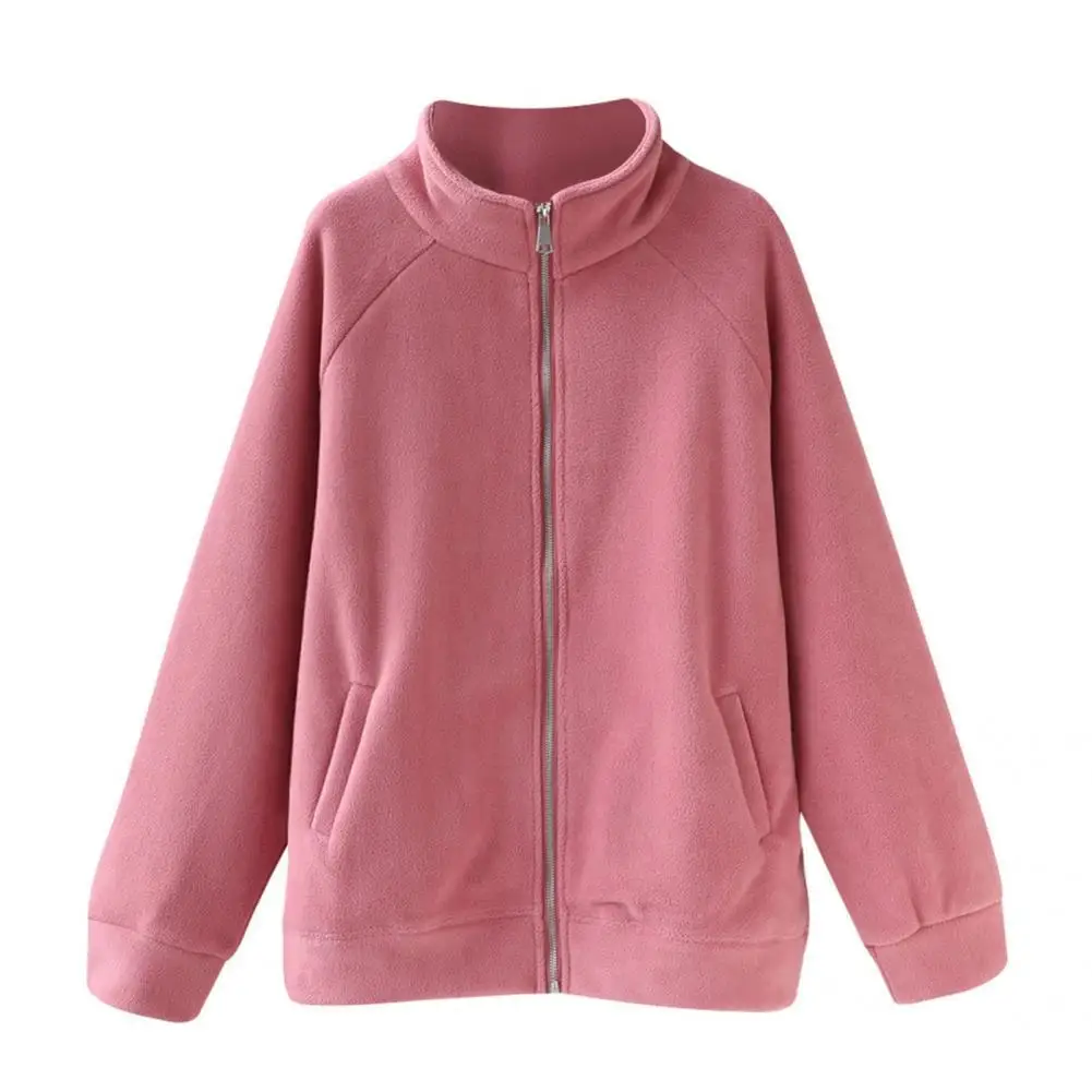

Women Sweatshirt Skin-friendly Lady Coat Elastic Pockets Stylish Young Lady Coat