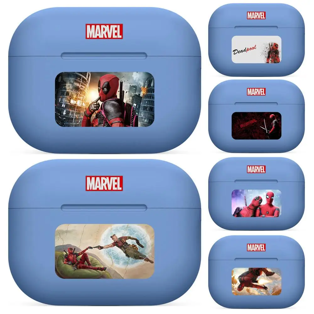 

Deadpool Marvel blue For Airpods pro 3 case Protective Bluetooth Wireless Earphone Cover For Air Pods airpod case air pod Cases