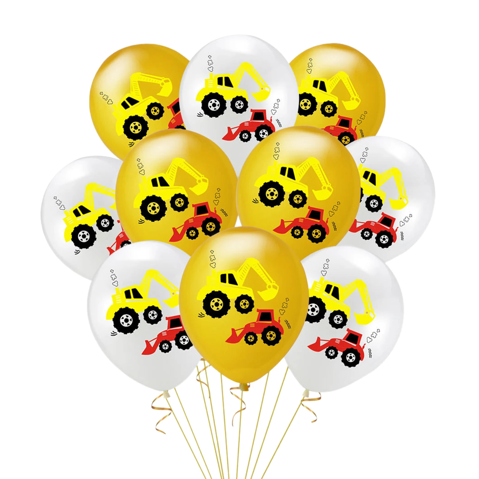 Мультяшный экскаватор латексный воздушный шар торт Топпер строительный