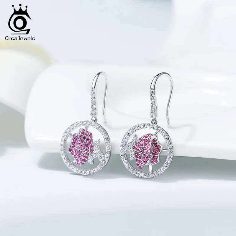 ORSA JEWELS кольцо Стильный 31 мм Для женщин длинные круглая капля серьга с белый
