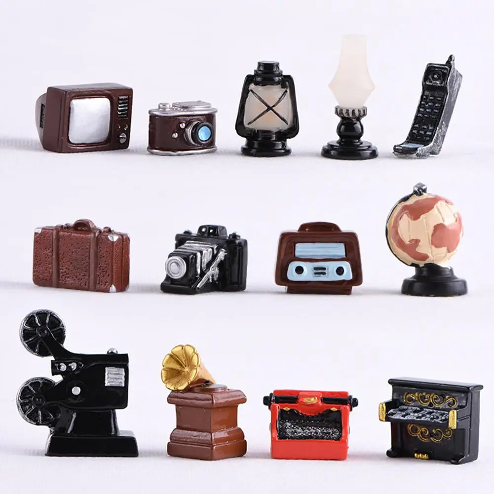 Cute Mini Camera TV Radio Phonograph Resin Simulation Toy Doll House Ornament  1:12 Accessories Living Room Decora
