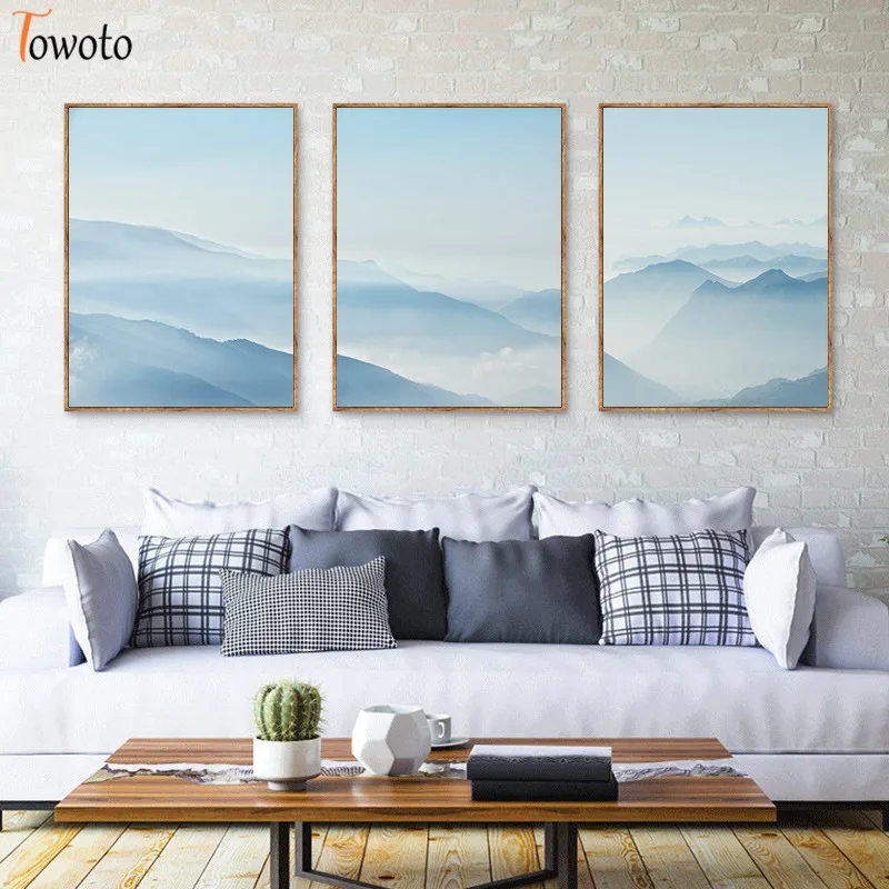 Природа плакат печать гор пейзаж холст живопись современное настенное искусство