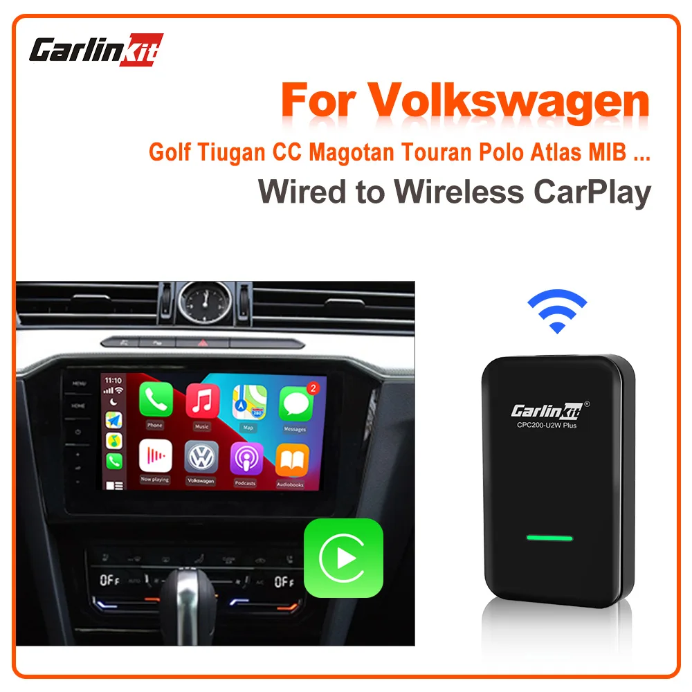 Carlinkit 3.0 Wireless CarPlay Adapter for VW Volkswagen Golf Tiguan Lamando Lavida Magotan Passat Phideon Polo Sagitar Phaeton