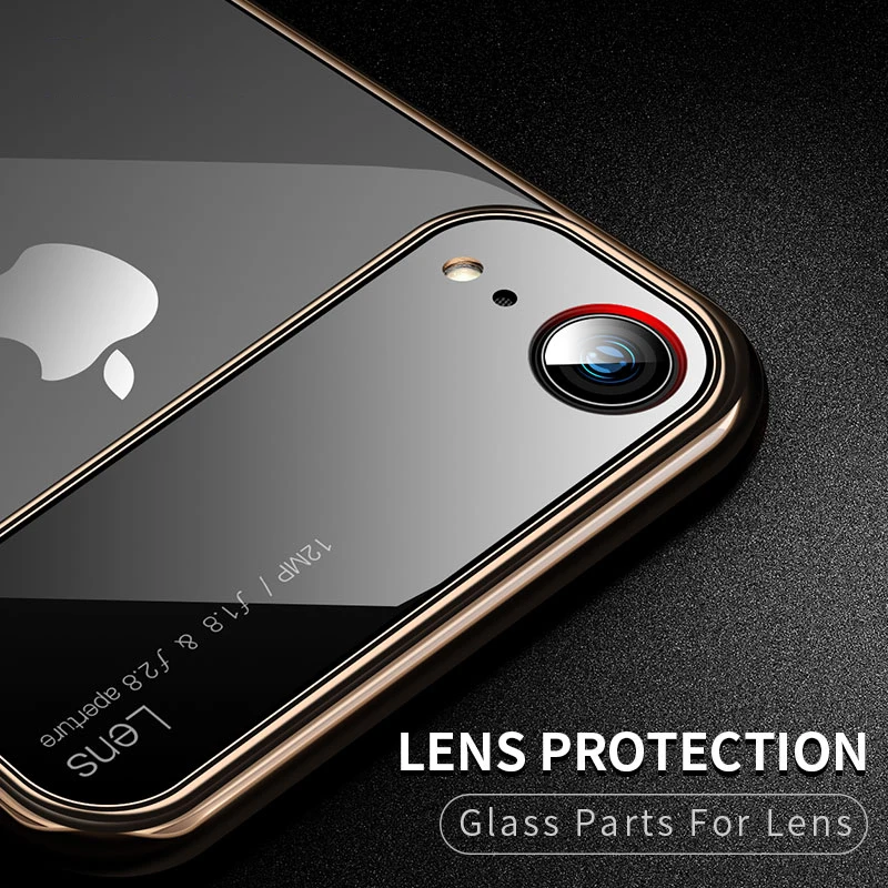 Cxone Роскошные линзы стеклянный чехол для iPhone XS MAX XR Чехлы Ультратонкий прозрачная