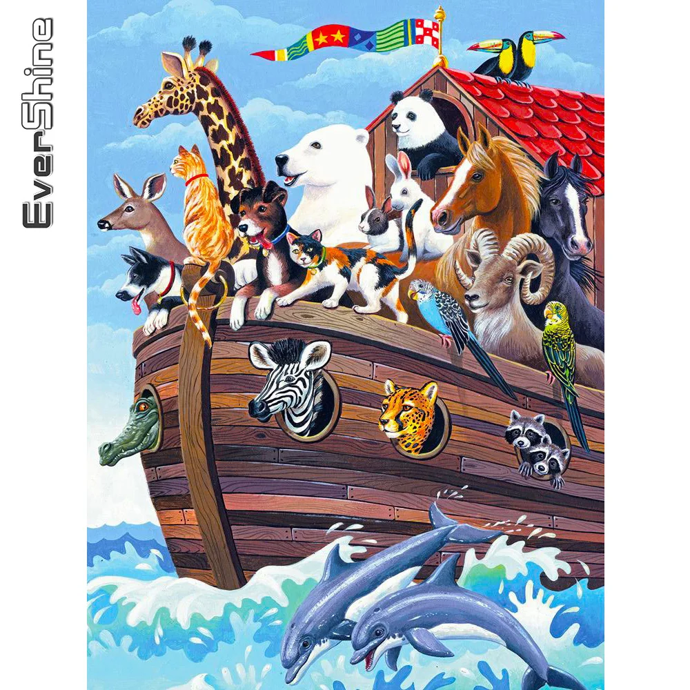 

Evershine 5D алмазная вышивка Зоопарк DIY алмазная живопись животные Искусство ручной работы подарок