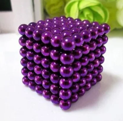 Purple Новинка, 5 мм, 216 шт., магнитный магический куб, Bucky Puzzle Magcube, блоки, Neo Cube Balling с металлической коробкой - Цвет: Purple