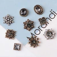 5pcs alloy rhinestone buttons ornaments jewelry earrings choker hair bag brooch collar diy handmade jewelry retro accessories