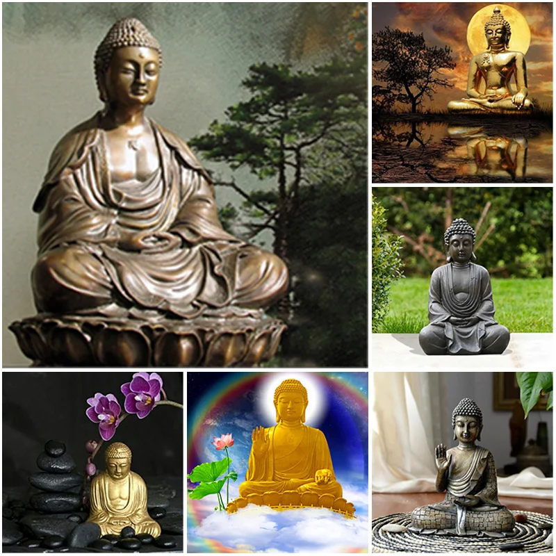 

Diy Religious Buddha 5D Diamond Painting Full Square Drill Resin Cartoon Diamond Embroidery Cross Stitch Kits Mosaic Home Decor