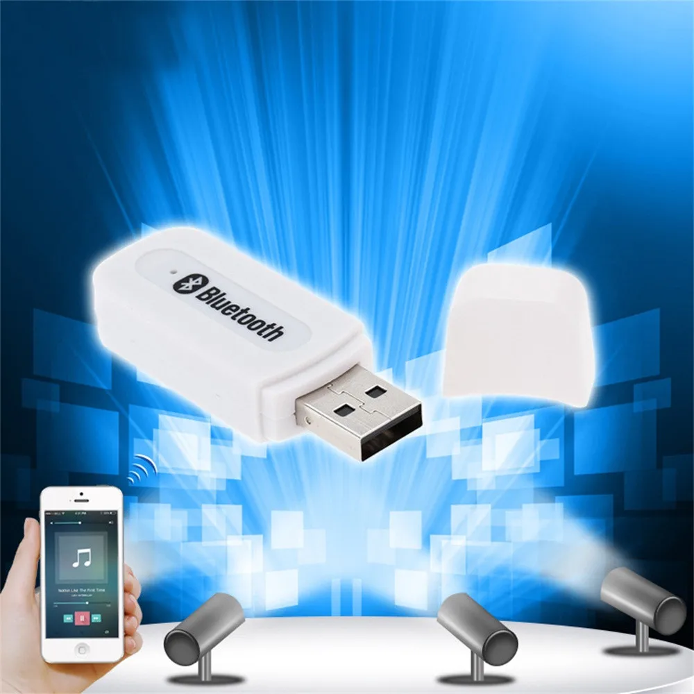 Bluetooth 2.1 Wireless 3.5mm Stereo Audio Music Receiver Car AUX Speaker Adapter USB Cable for PC For iPhone/iPad/iPod - купить по