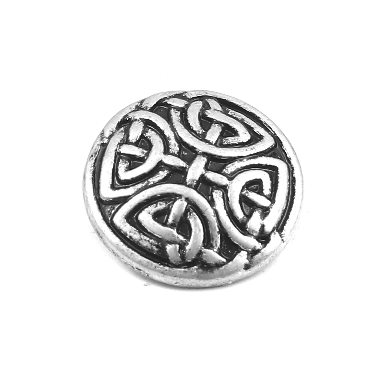 

10 PCs Zinc Based Alloy Shank Buttons Round Antique Silver Color Celtic Knot Carved Clothing DIY Sewing Accessories 17mm Dia