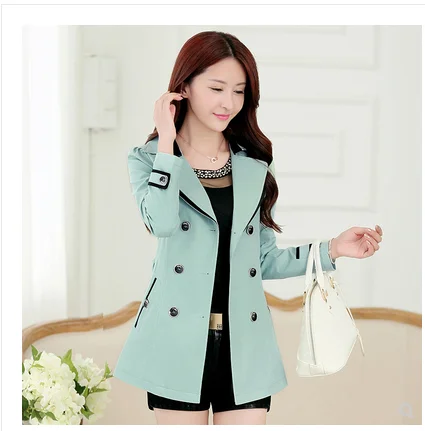 

2021 spring and autumn women's fashion lace-up double-breasted suit lapel short women's windbreaker jacket