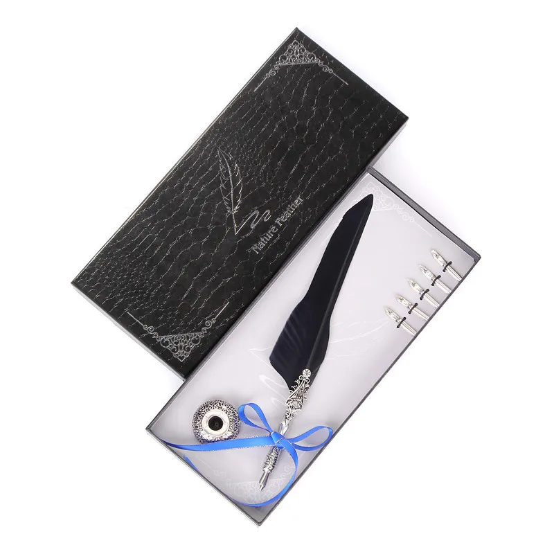 Европейская цветная длинная перьевая ручка Подарочная коробка на день рождения