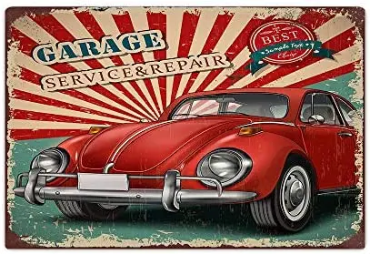 

Metal Signs Vintage Garage Retro Vintage Look Metal Sign for Garage