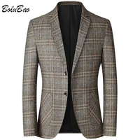 bolubao 2021 spring autumn men%e2%80%99s blazers british printed wedding business casual suits male formal blazers