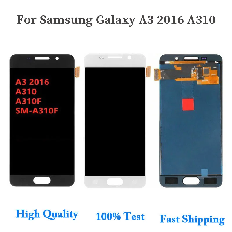 Can adjust brightness LCD For Samsung Galaxy A3 2017 2016 A320 A300 A310 Display Touch Screen Digitizer Assembly +Tools | Мобильные